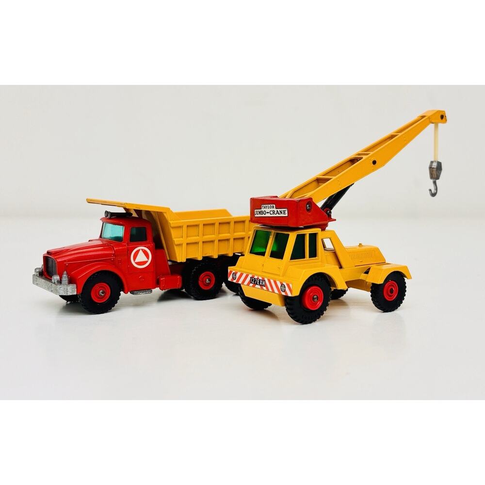 Lesney Matchbox Taylor Jumbo Crane K-14 & Scammel Contractor Dump Truck K-19